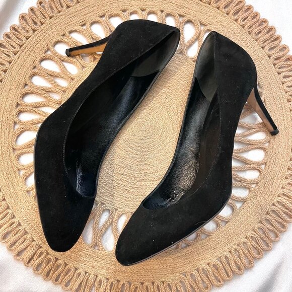 Gucci Black Suede Round Toe Pumps Heels Size EU 40 - Picture 3 of 14